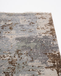 Abstract Modern Wool Silk Carpet - Grey Beige