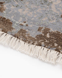 Abstract Modern Wool Silk Carpet - Grey Beige