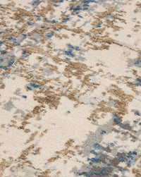 Abstract Modern Wool Silk Carpet - Brown Beige