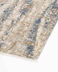 Abstract Modern Wool Silk Carpet - Brown Beige