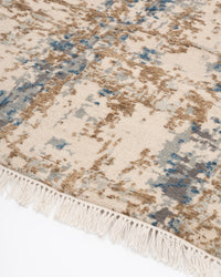 Abstract Modern Wool Silk Carpet - Brown Beige