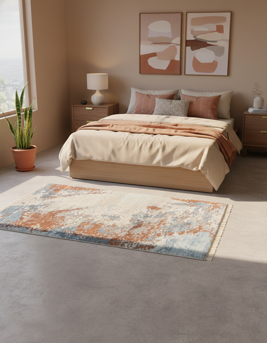 Abstract Modern Wool Silk Carpet