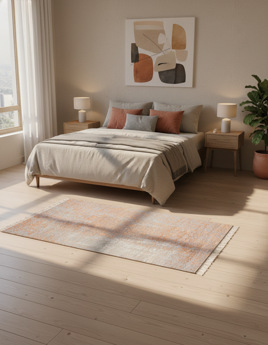 Abstract Modern Wool Silk Carpet