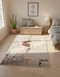 Abstract Modern Wool Viscos Carpet