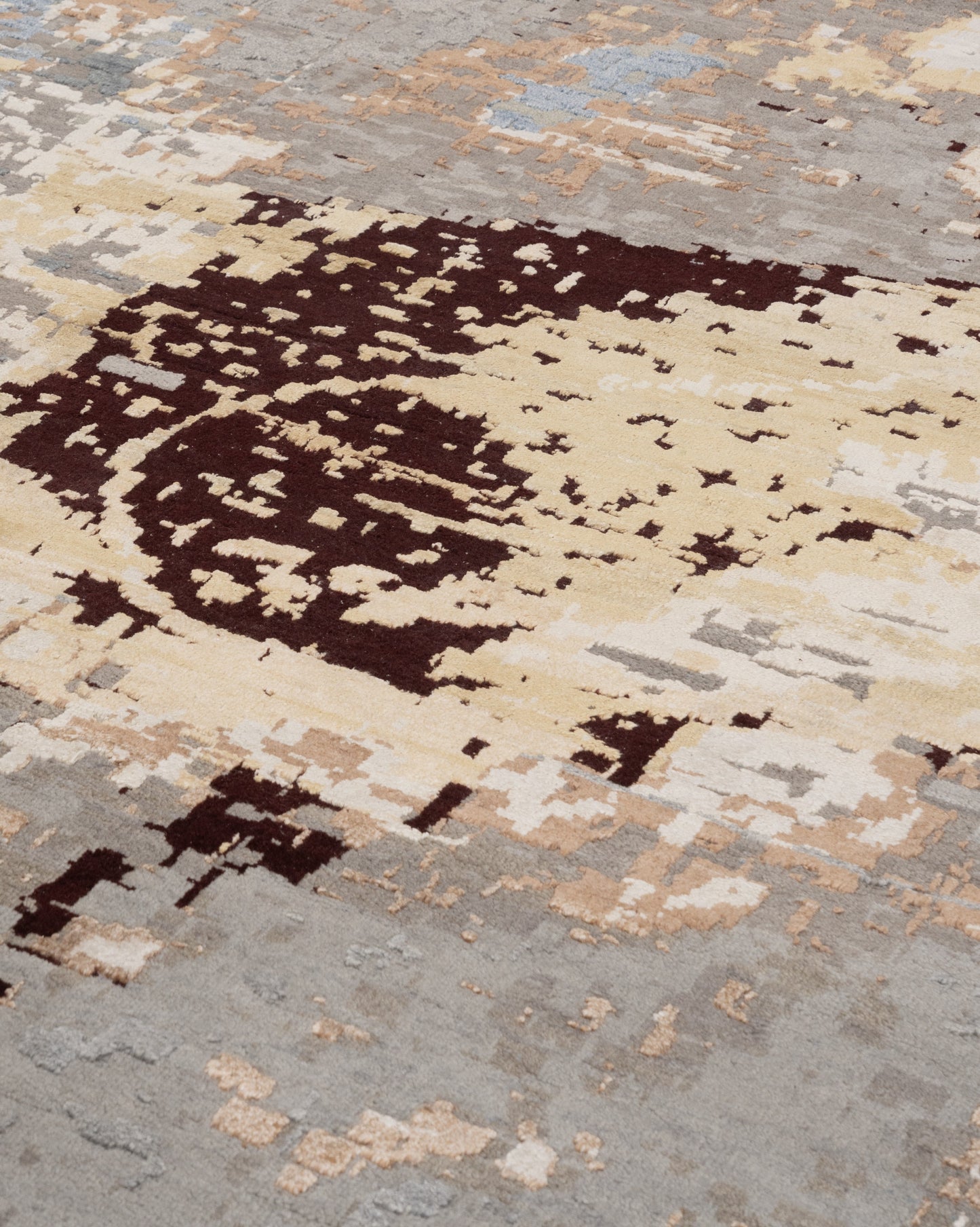 Abstract Modern Wool Viscos Carpet