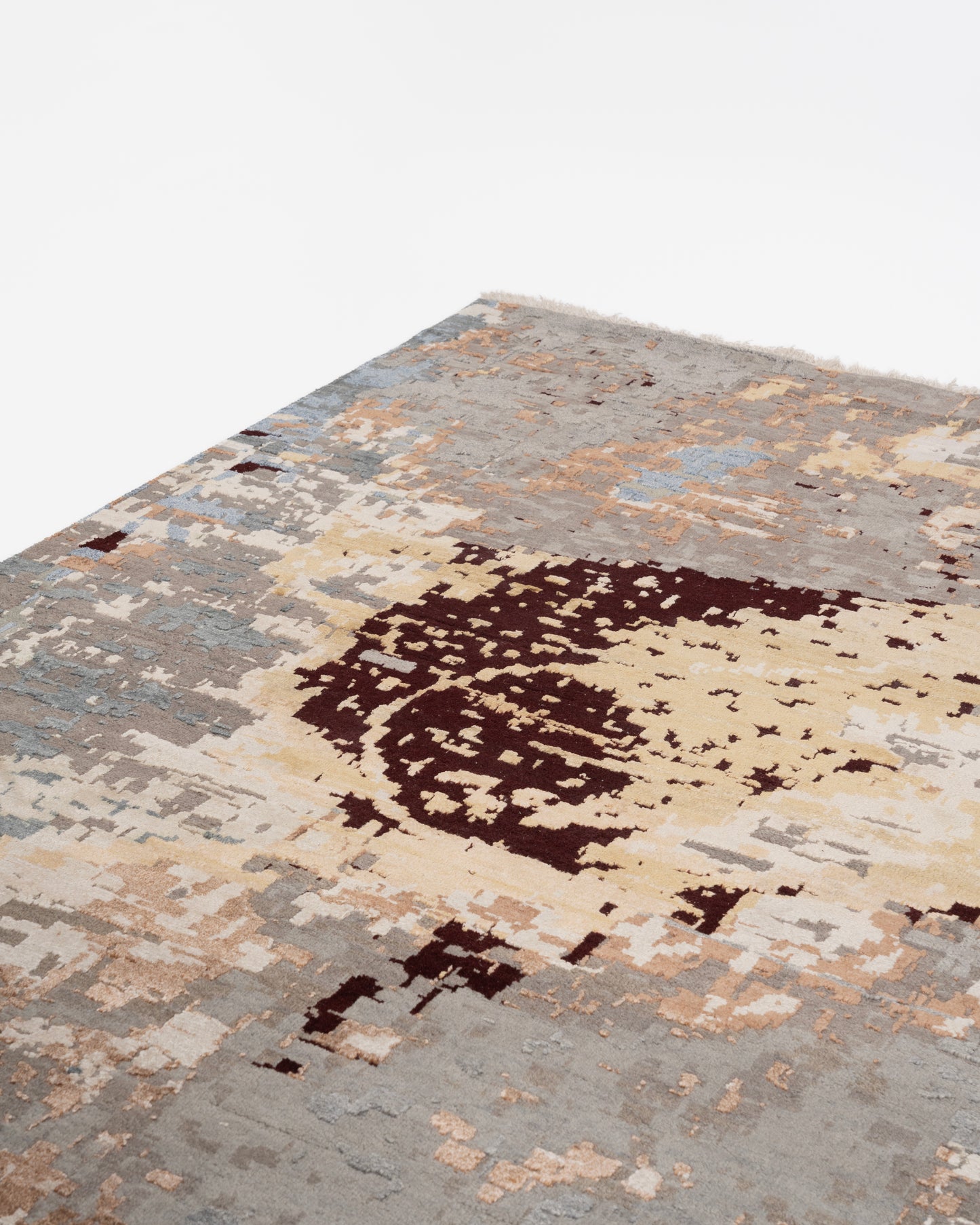 Abstract Modern Wool Viscos Carpet