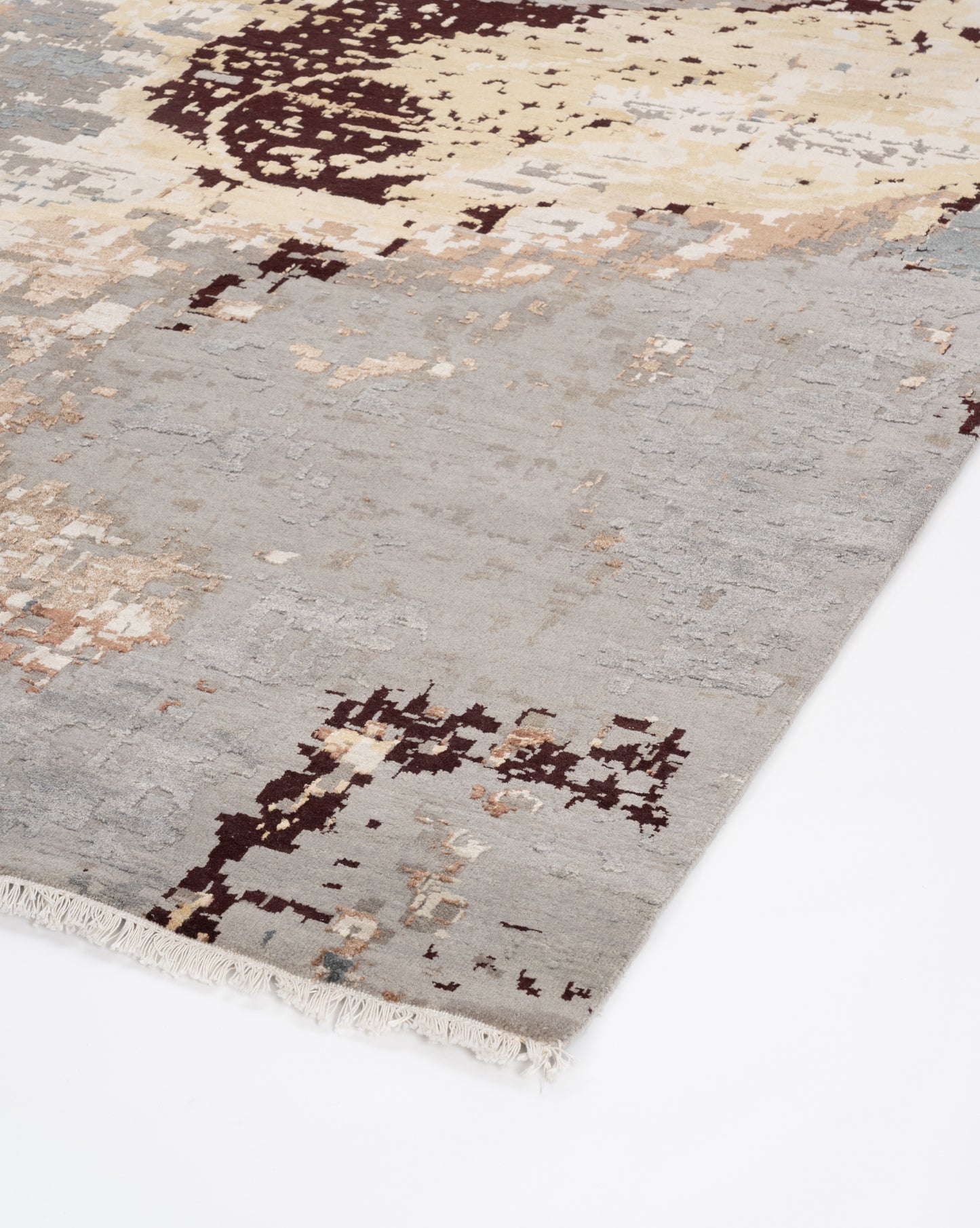 Abstract Modern Wool Viscos Carpet