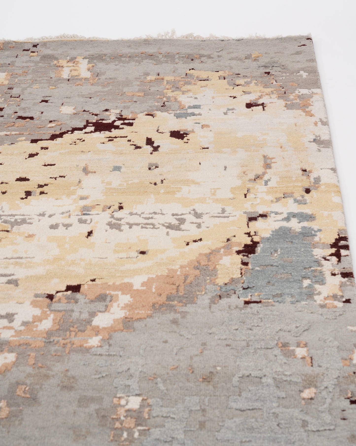 Abstract Modern Wool Viscos Carpet