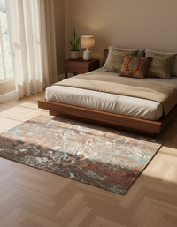 Abstract Modern Wool Viscos Carpet