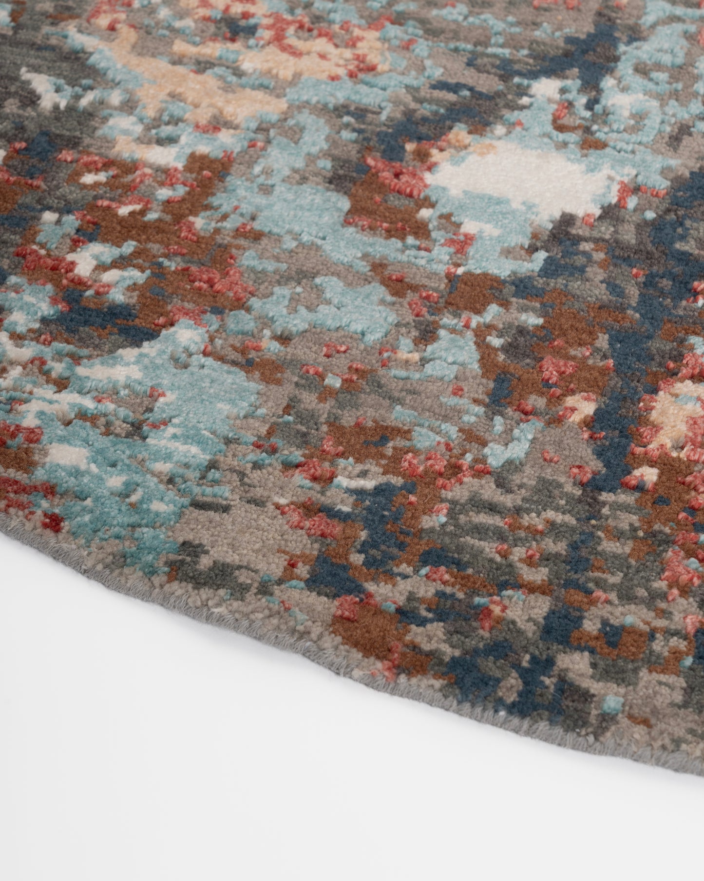 Abstract Modern Wool Viscos Carpet