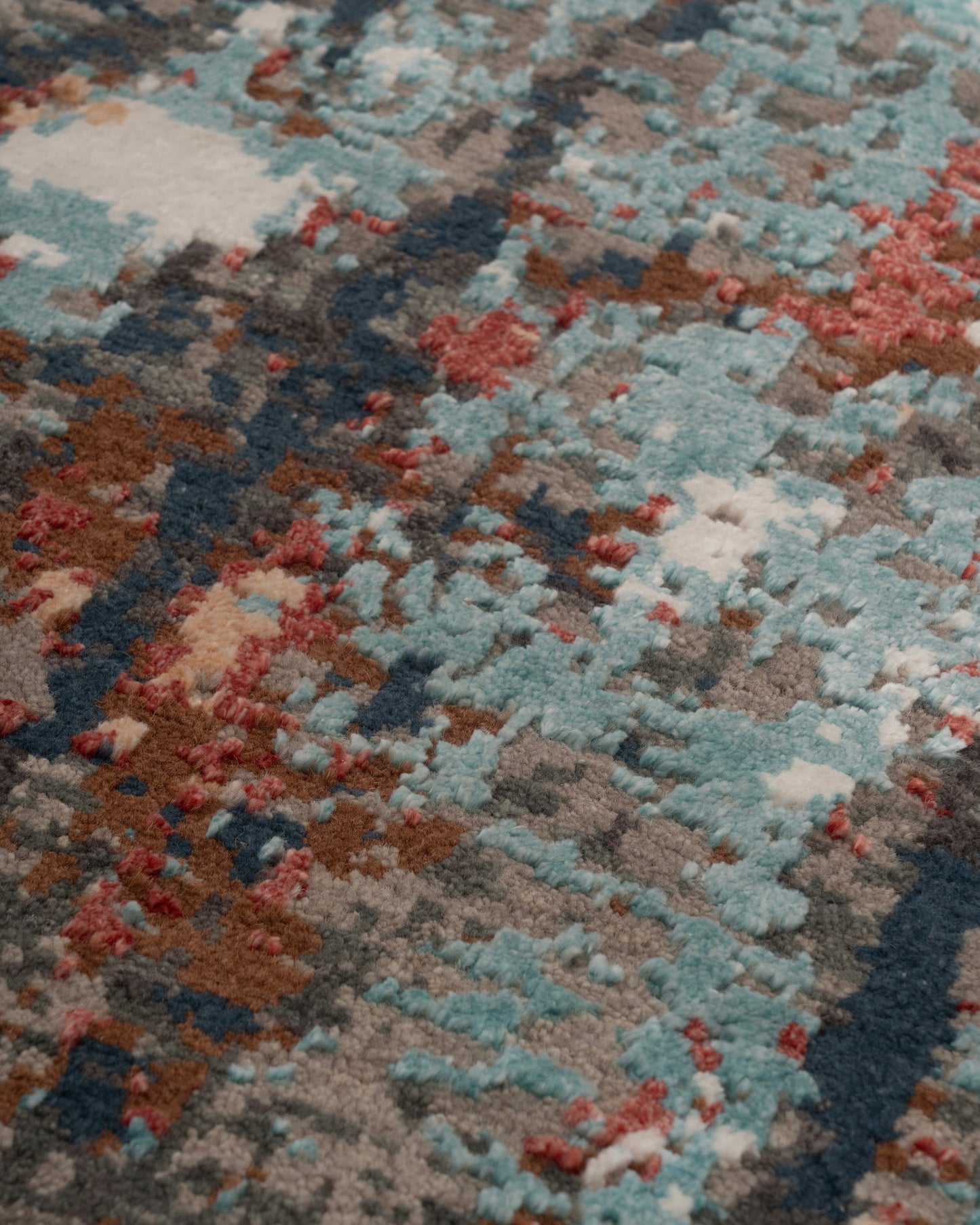 Abstract Modern Wool Viscos Carpet