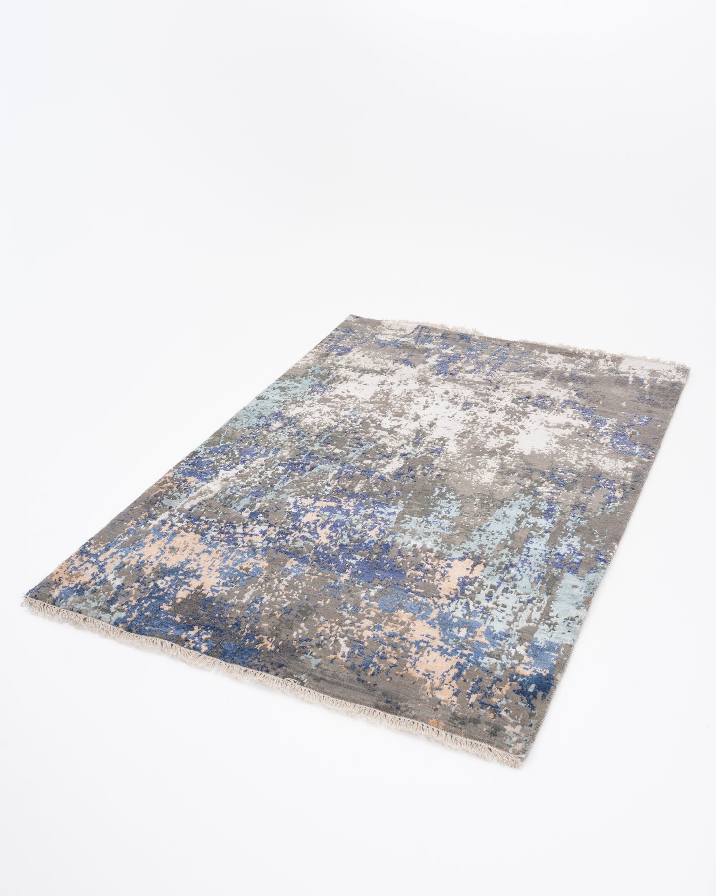 Abstract Modern Wool Viscos Carpet