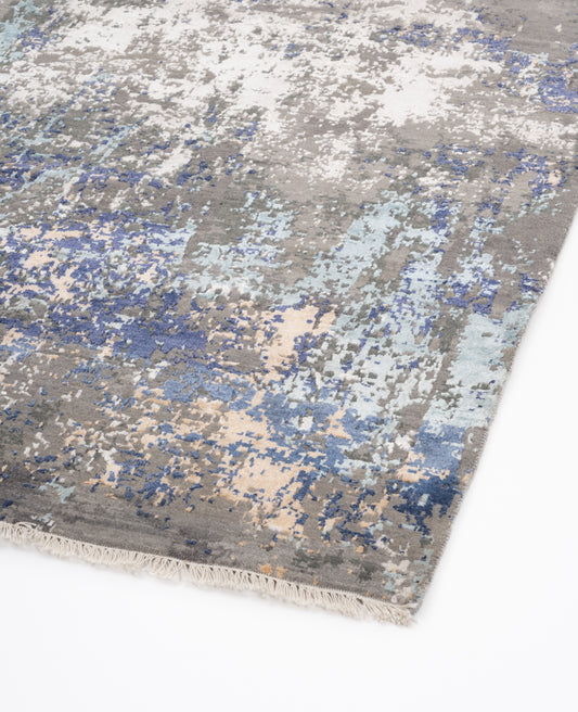 Abstract Modern Luxury Hand Knotted Wool & Botanical Silk Carpet