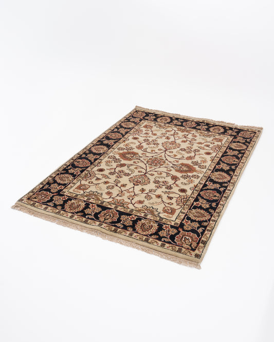Persian Luxury Hand Knotted Wool Floral Border Carpet