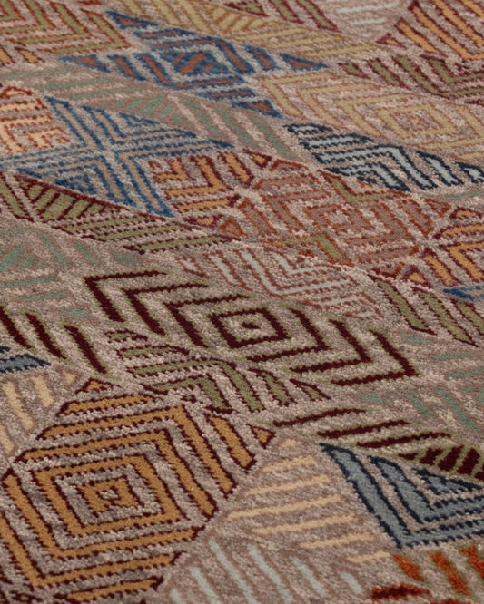 Kilim Luxury Hand Knotted Wool Geometric Carpet