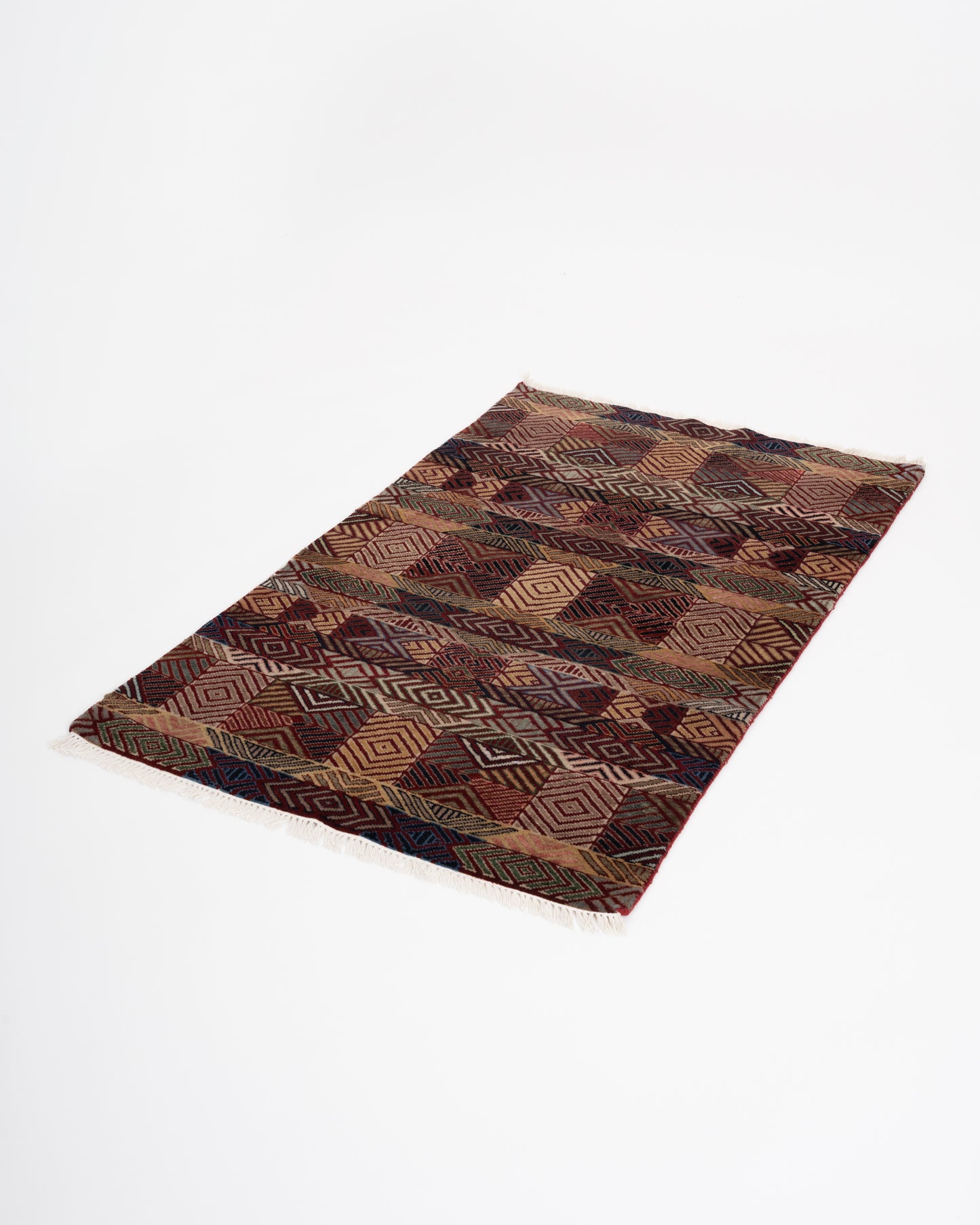Kilim Luxury Hand-Knotted Wool Geometric Carpet