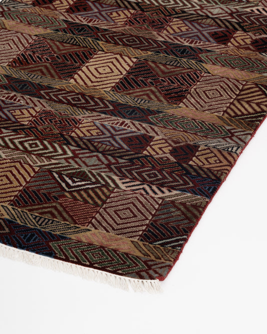 Kilim Luxury Hand Knotted Wool Geometric Carpet