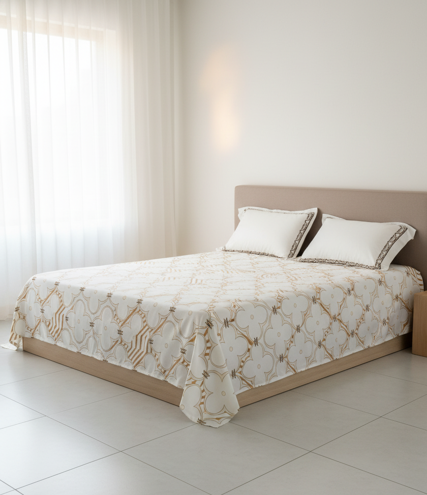 Elysian – 600 TC Printed Bedsheet (D8)