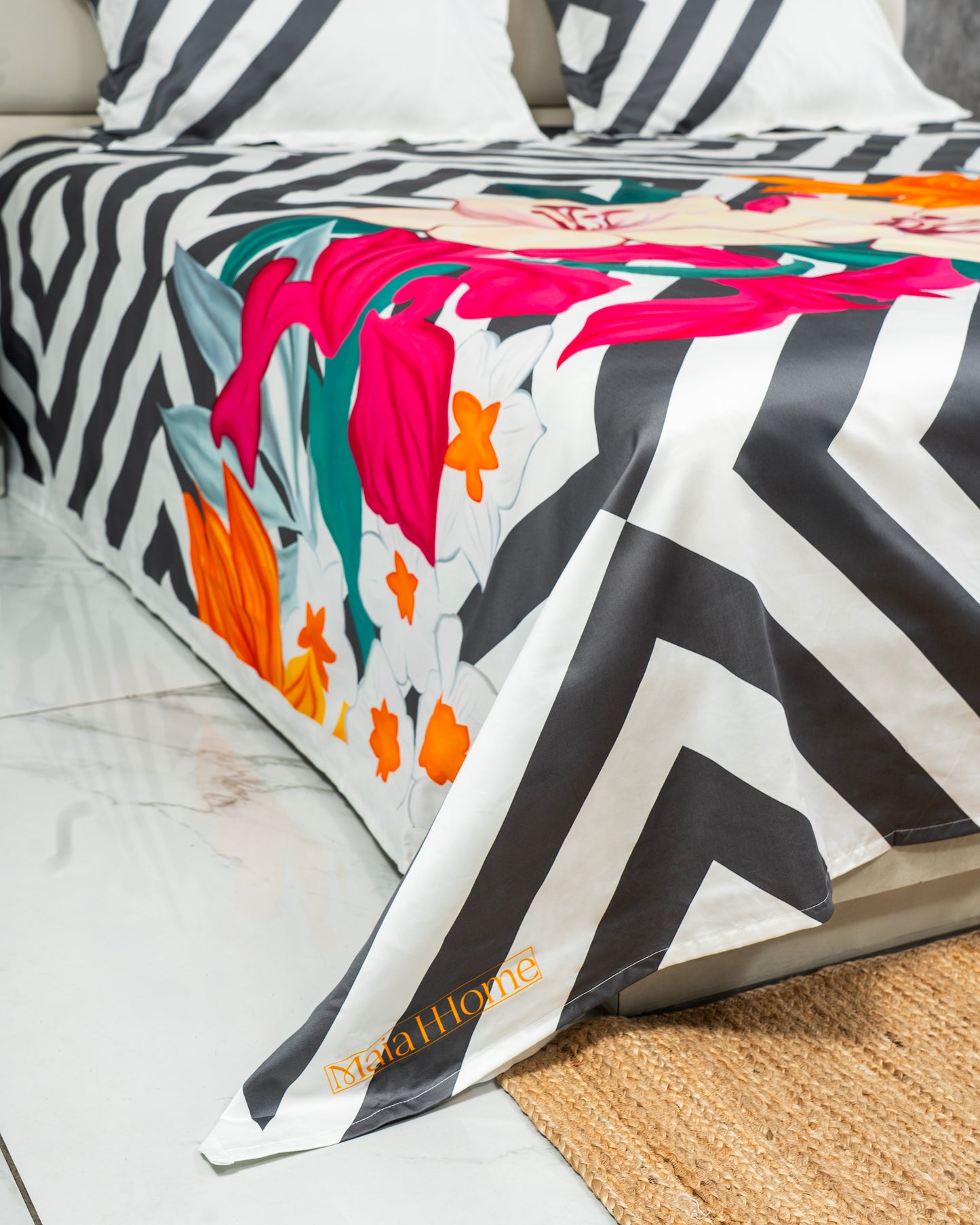 Elysian – 600 TC Printed Bedsheet (D12)