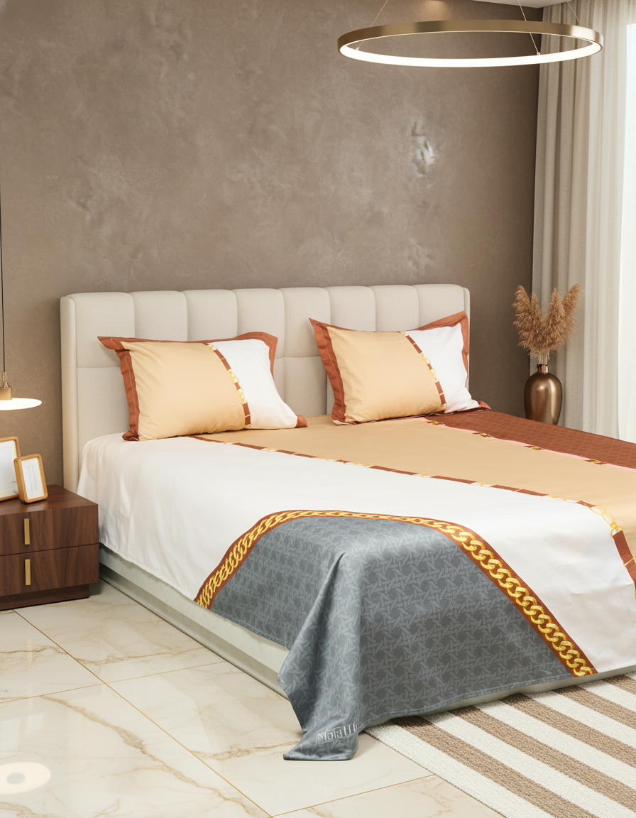 Elysian – 600 TC Printed Bedsheet (D14)