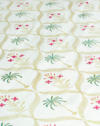 Emerald - Palm & Rose Hand Block Print 100% Cotton Bedsheet Set