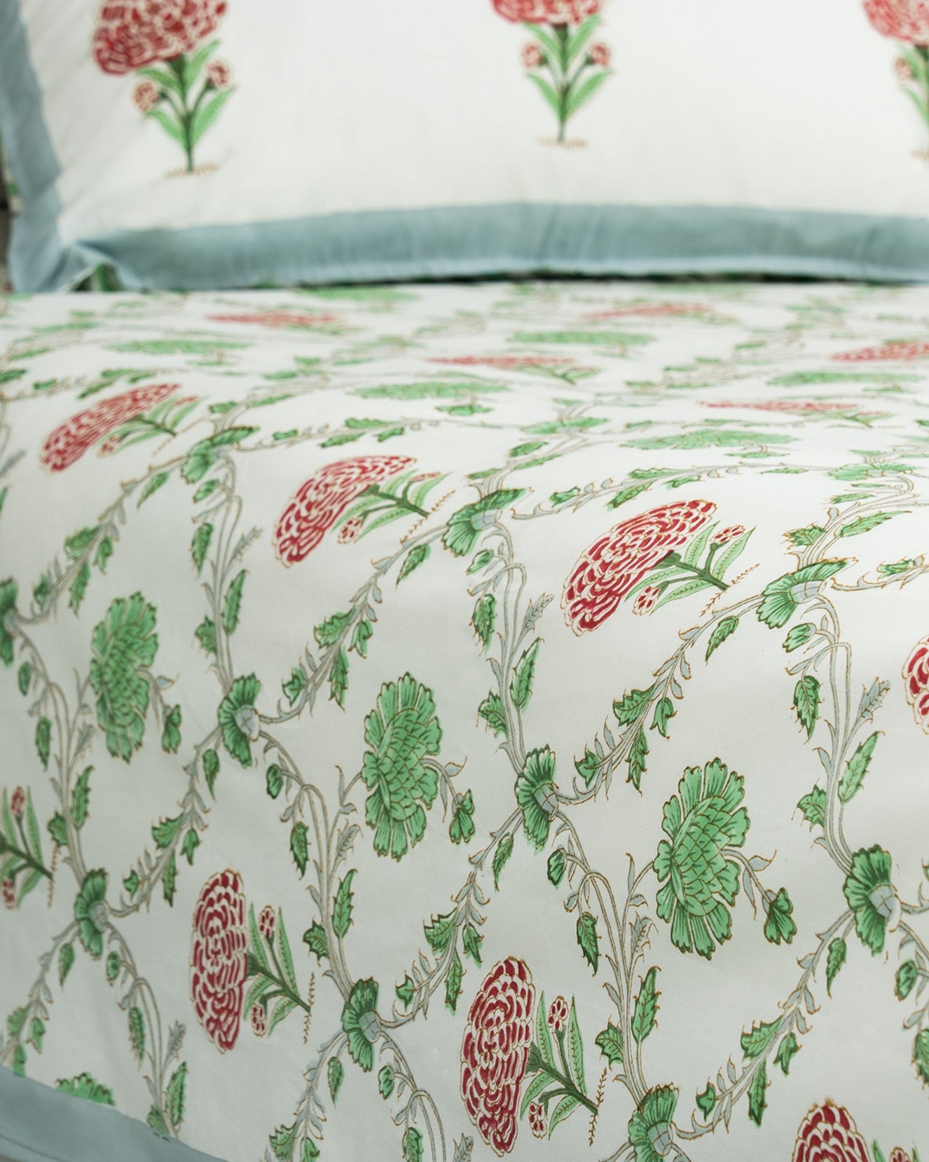 Emerald – Handblock Print Bed Sheet Set (D3)