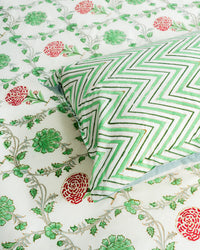 Emerald – Handblock Print Bed Sheet Set (D3)
