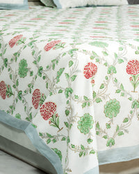Emerald – Handblock Print Bed Sheet Set (D3)
