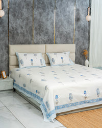 Emerald – Handblock Print Bed Sheet Set (D5)