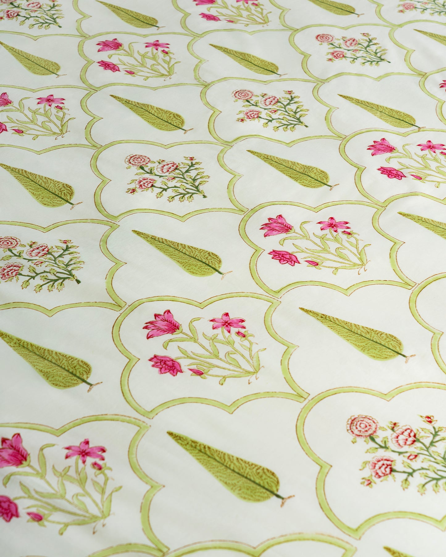 Emerald – Handblock Print Bed Sheet Set (D6)