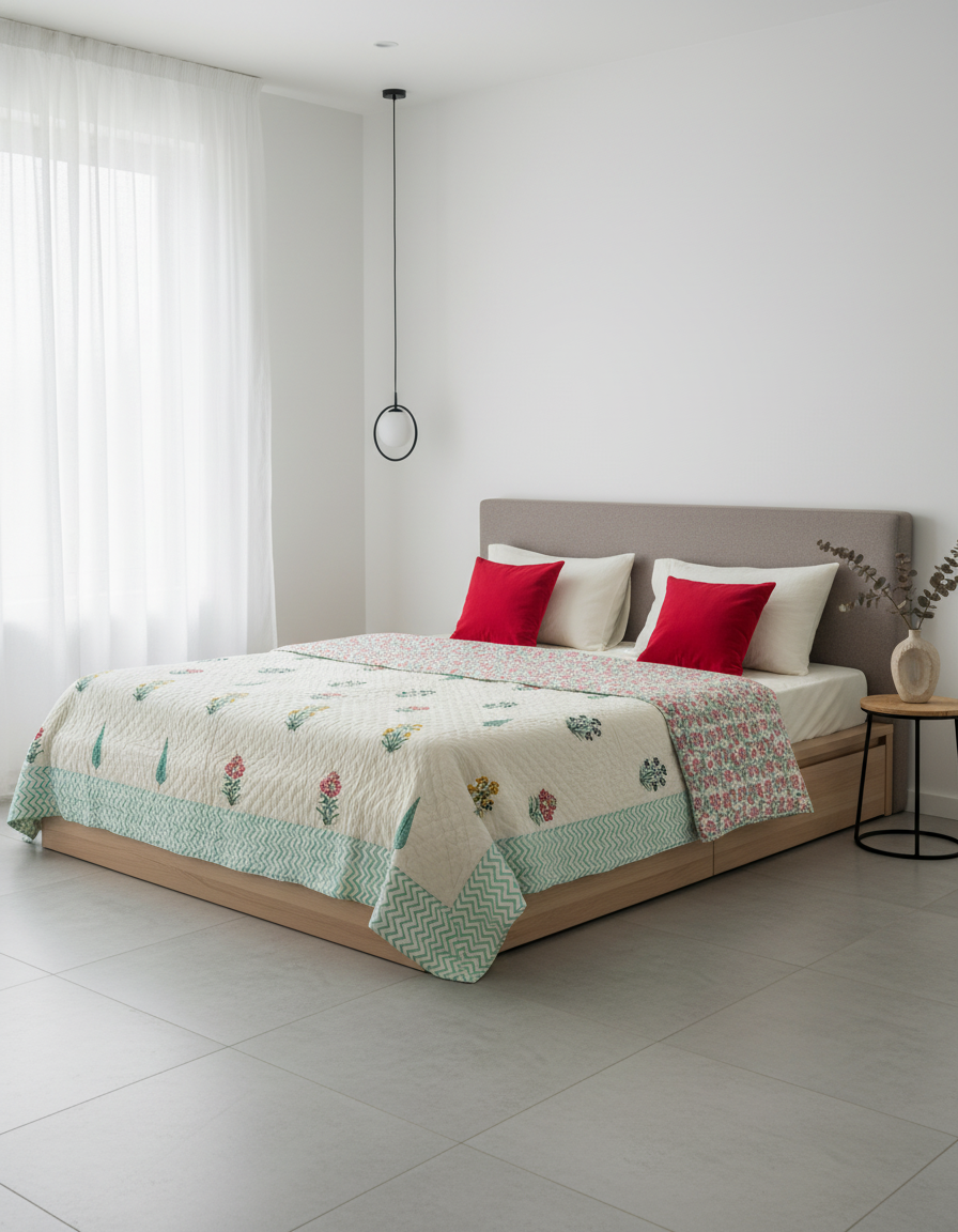 Saanjh Hand Block Quilt