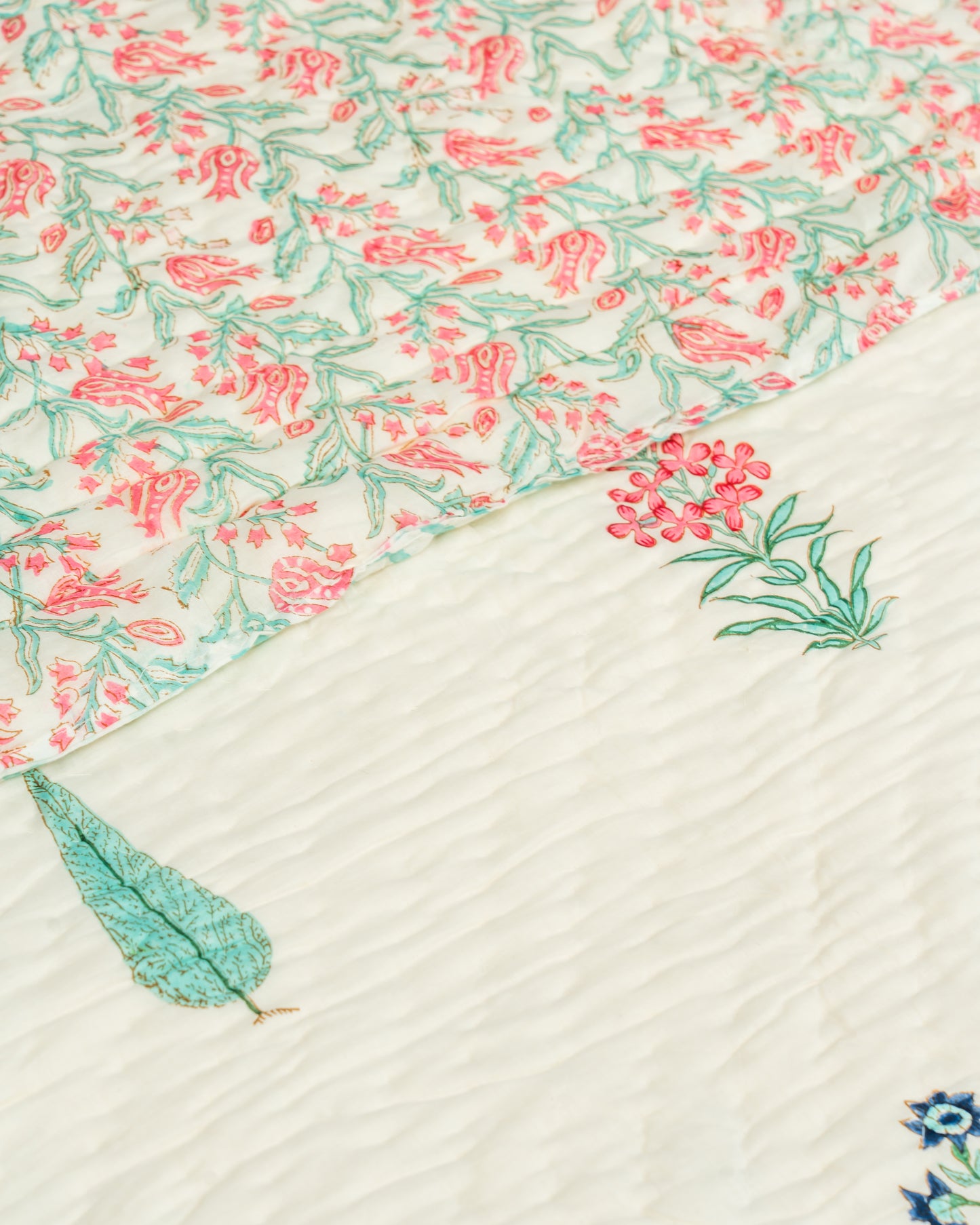 Saanjh 100% Premium Mulmul Cotton Hand Made & Hand Block Print Quilt - King
