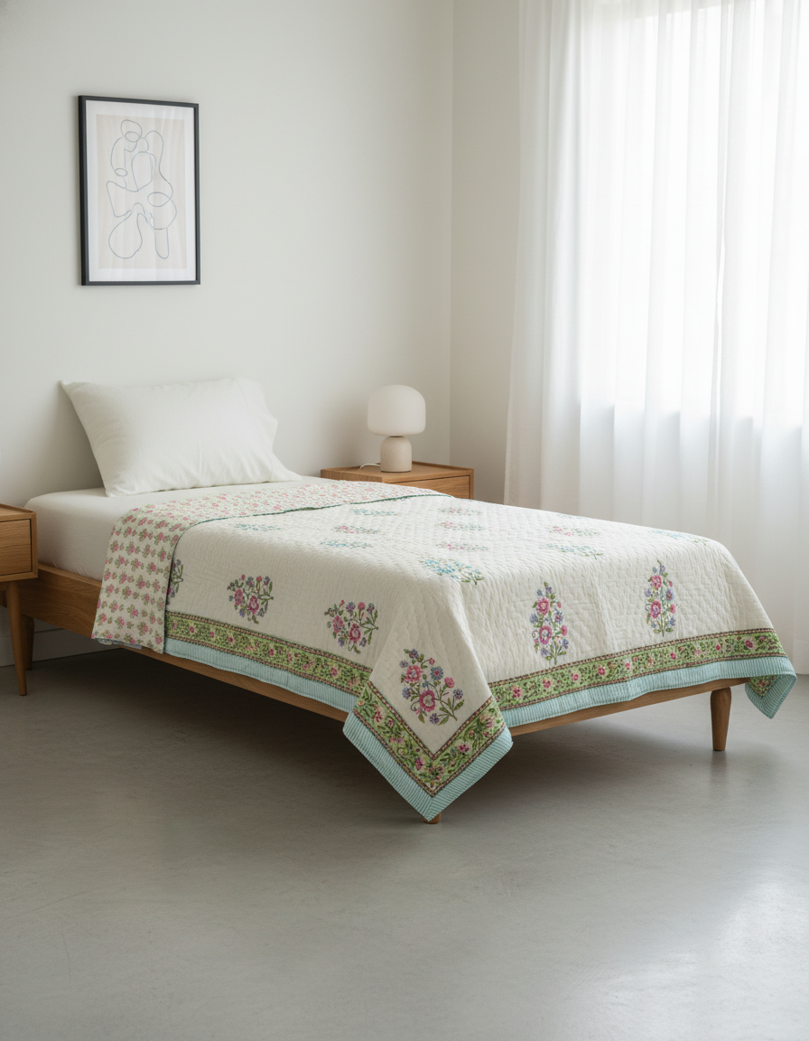 Saanjh Hand Block Quilt