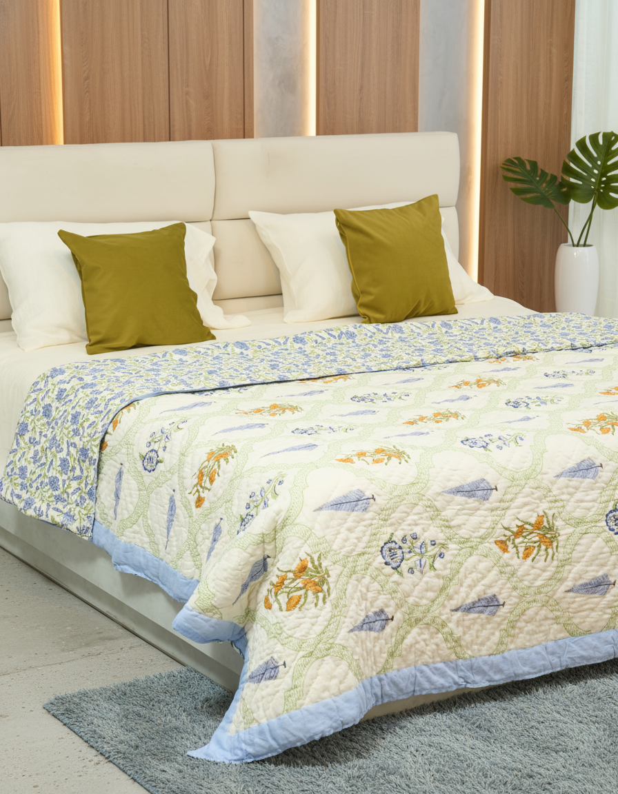 Saanjh Hand Block Quilt