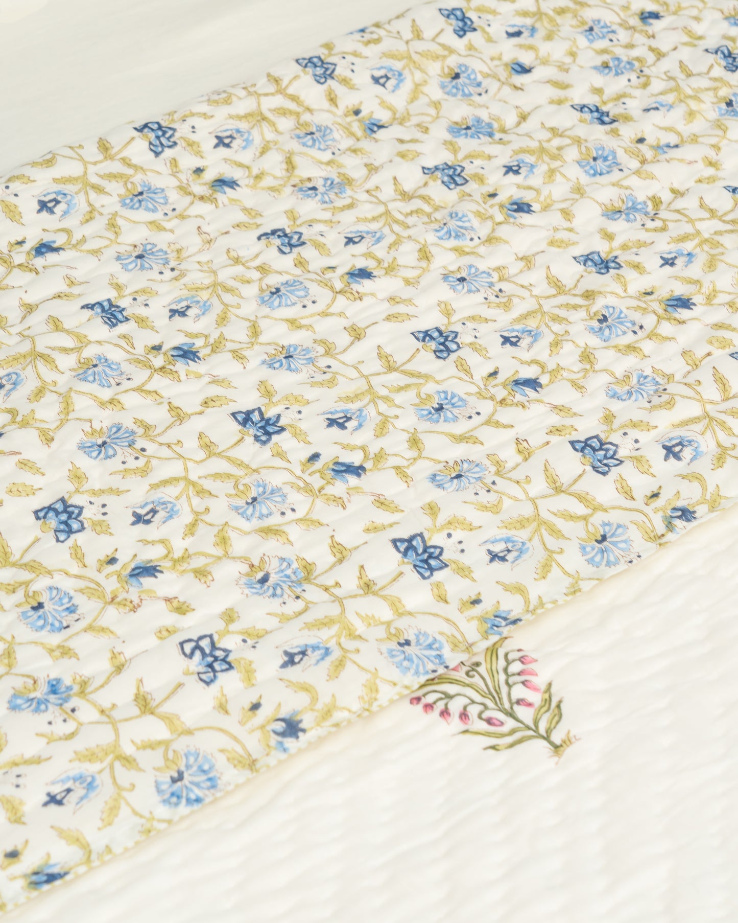 Saanjh 100% Premium Mulmul Cotton Hand Made & Hand Block Print Quilt - King