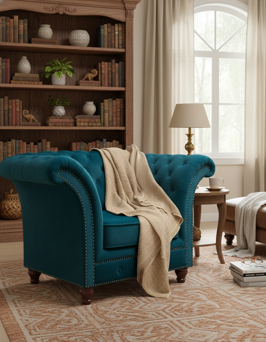 Soft Acrylic Wavy-Pattern Throw - Amitie