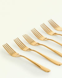 Carlton Dinner Fork Gold Set 6 Pcs