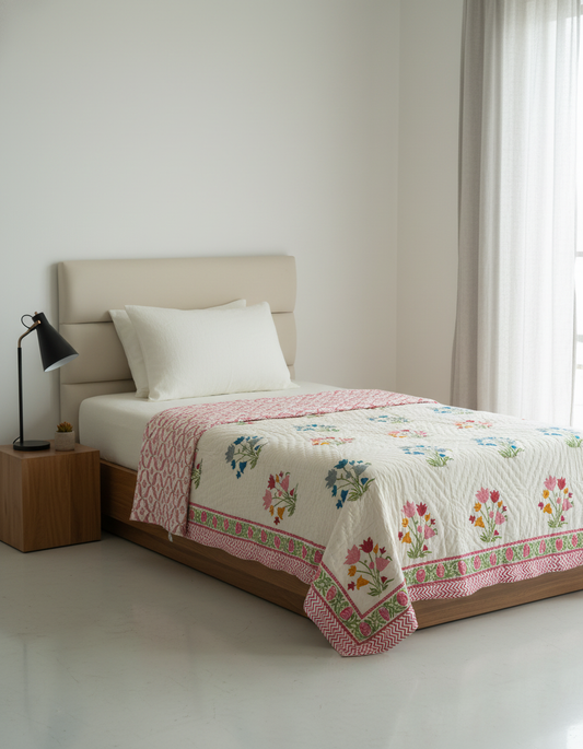 Saanjh Hand Block Quilt