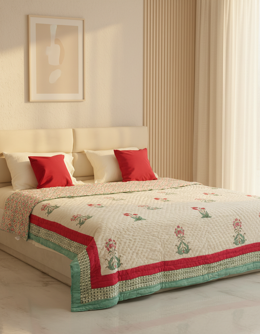 Saanjh Hand Block Quilt