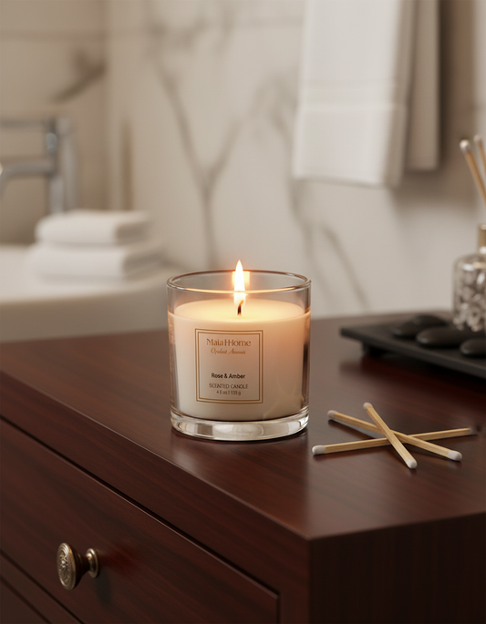 Rose & Amber Scented Candle