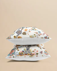 Hand-Embroidered Botanical Cushion - Floriate 101
