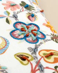 Hand-Embroidered Botanical Cushion - Floriate 101