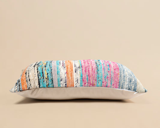 Handwoven Striped Rectangular Cushion - Naisha 102