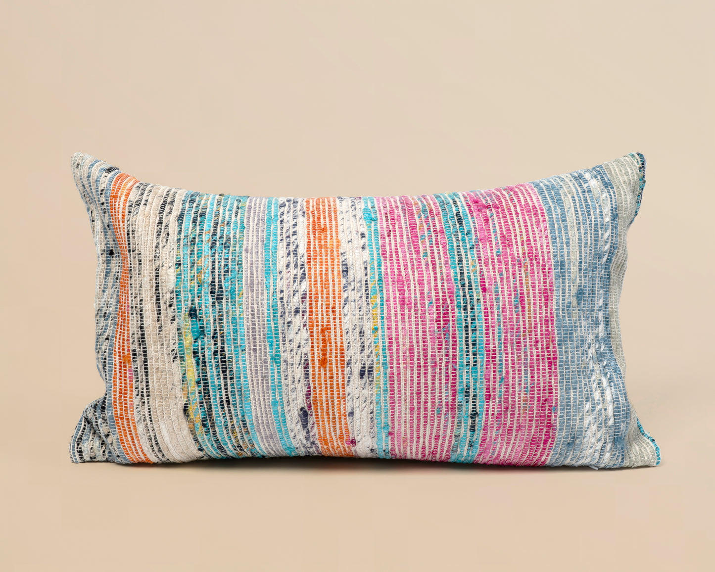 Handwoven Striped Rectangular Cushion - Naisha 102