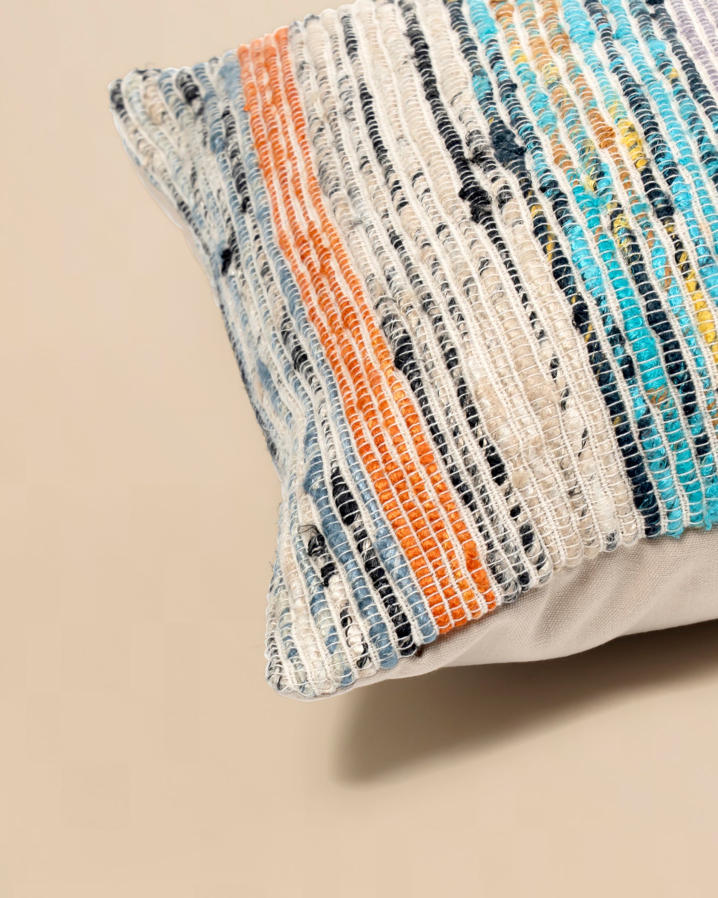 Handwoven Striped Rectangular Cushion - Naisha 102