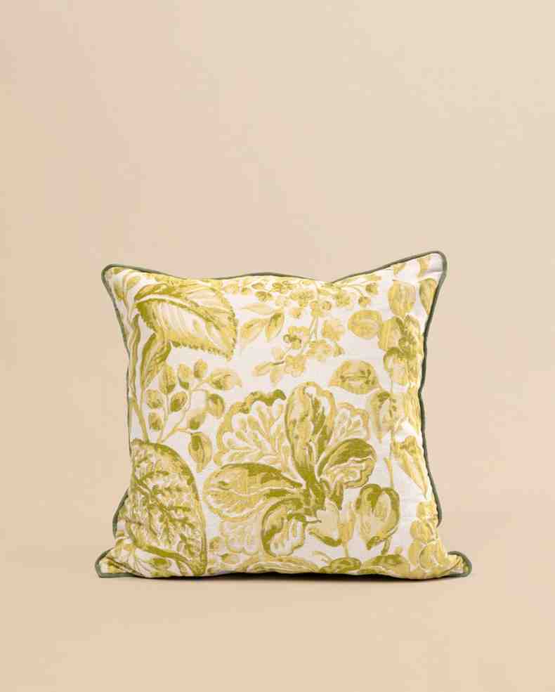 Elegant Jacquard Botanical Cushion - Davina 101