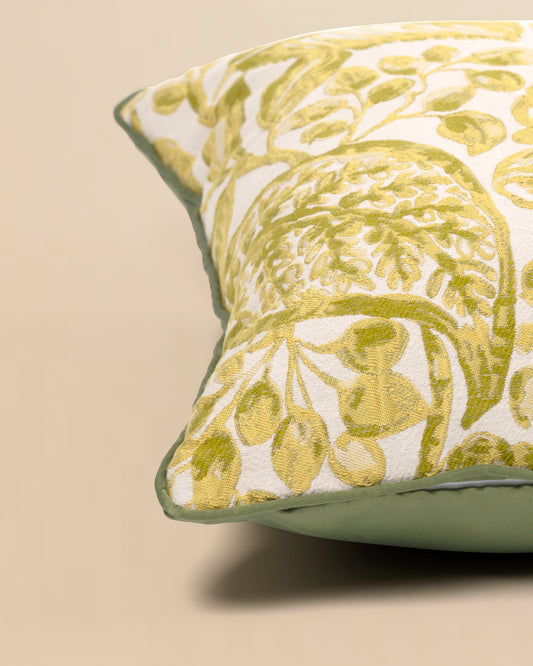 Elegant Jacquard Botanical Cushion - Davina 101