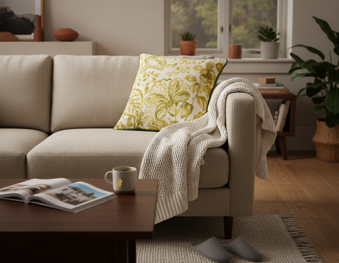 Elegant Jacquard Botanical Cushion - Davina 101