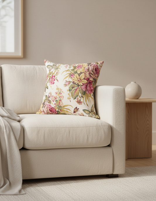 Vintage Jacquard Floral Tapestry Cushion - Veronica 101