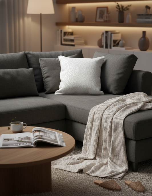 Textured Jacquard Mosaic Cushion - Kettle N 104